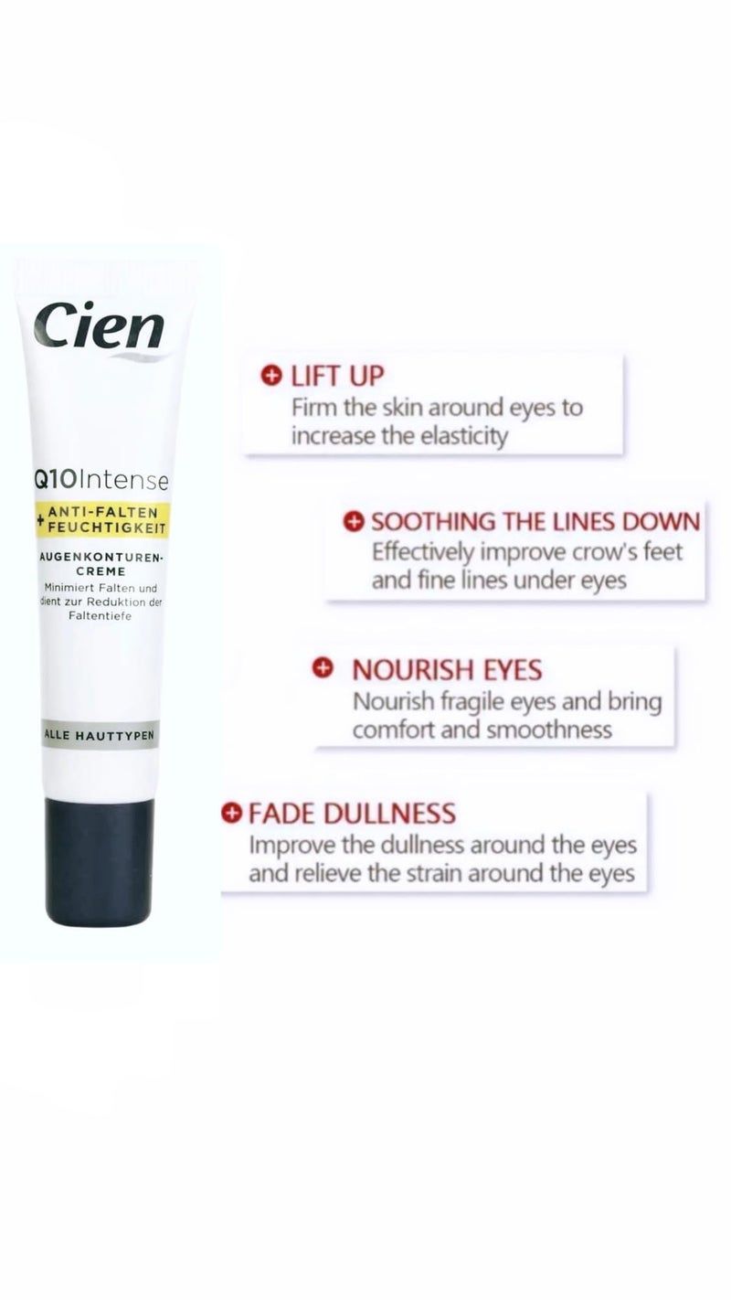 Cien Anti-Wrinkle Eye Contour Cream with Q10 and Hyaluronic Acid and Vitamin E 15ml (0.51 Oz) - Image 5
